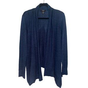 Verve Ami blue black Shawl Style Open Front Cardigan Sweater knit XL